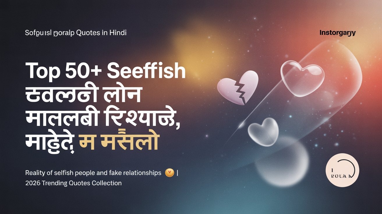 Top 50+ Selfish Quotes in Hindi | स्वार्थी लोग मतलबी रिश्ते शायरी, स्टेटस और मैसेज